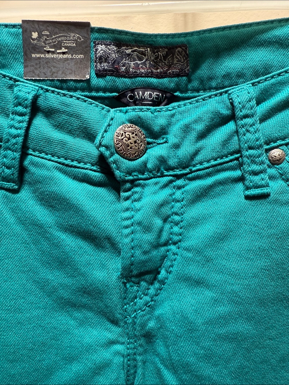 Silver Jeans Women's Teal Tie-Dye Skinny Jeans - Picture 4 of 8